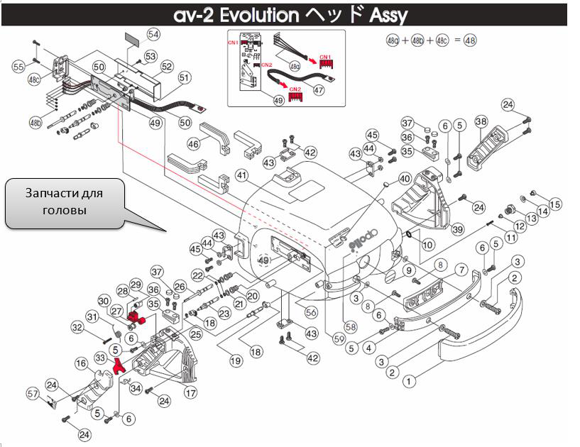 av-2 Evolution ヘッド Assy — запчасти для головы